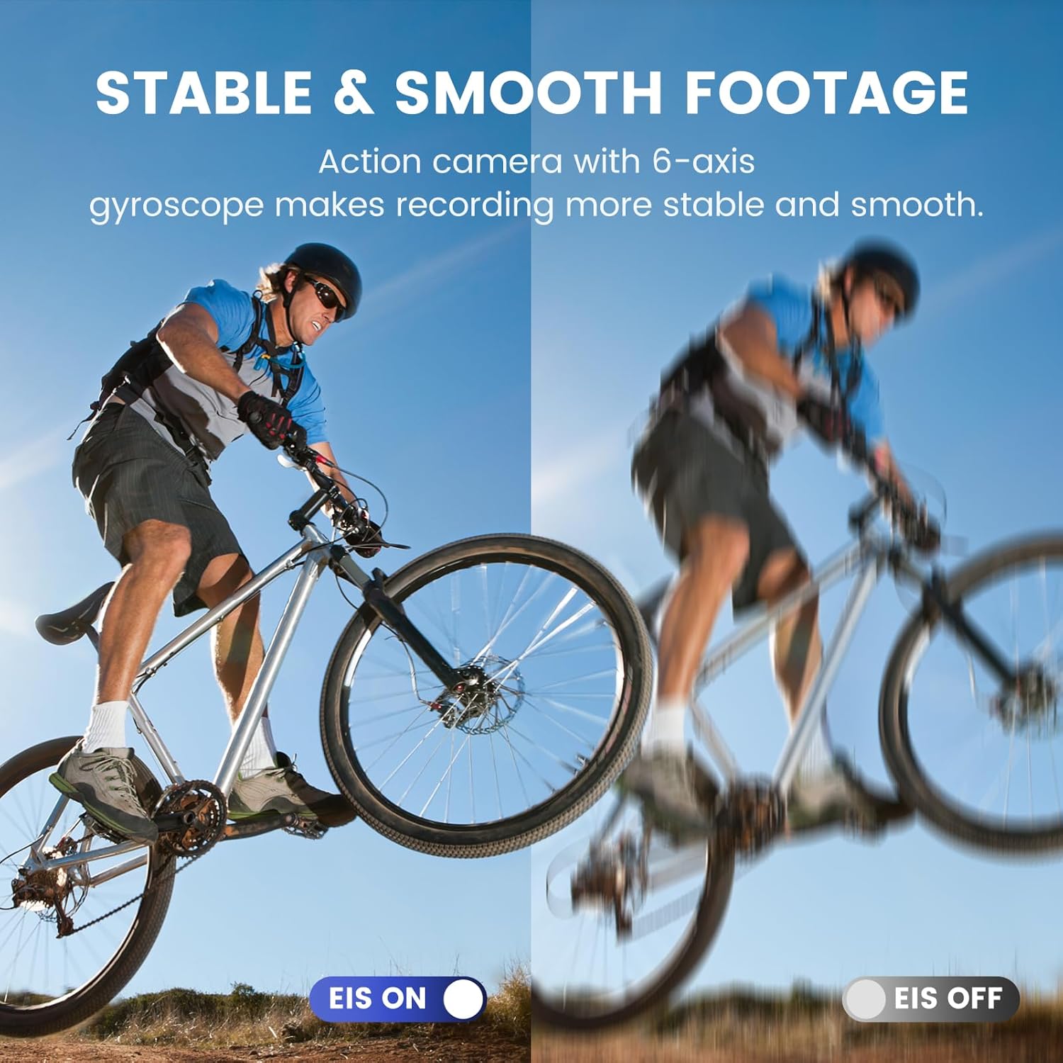 Action Camera 4K 60FPS 48MP, EIS Sports Camera with 128GB Card,131FT Underwater Waterproof Camera with Case, 2inch Touch Screen, 8X Zoom, Remote Control, Batteries & Mounting Kits - Image 3