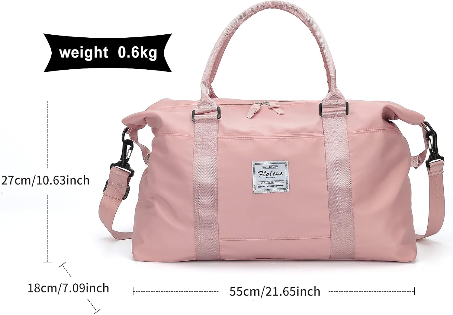 Travel Duffel Bag,Sports Tote Gym Bag,Shoulder Weekender Overnight Bag for Women - Image 4